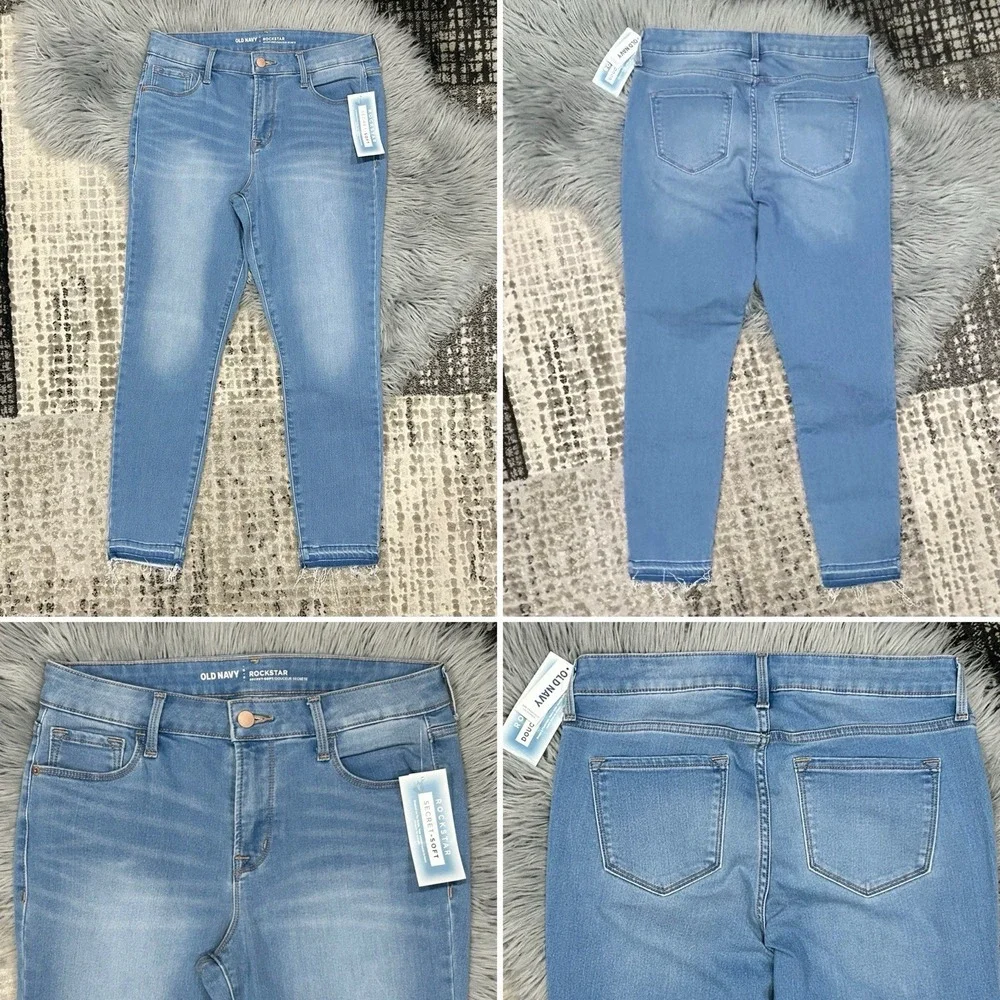 Old Navy Rockstar Womens Light Wash Secret Soft Skinny Jeans Stretch Size 10 NWT